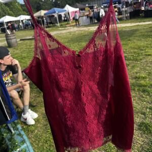 Vanity Fair Women's Red and Burgundy Vests-tanks-cami